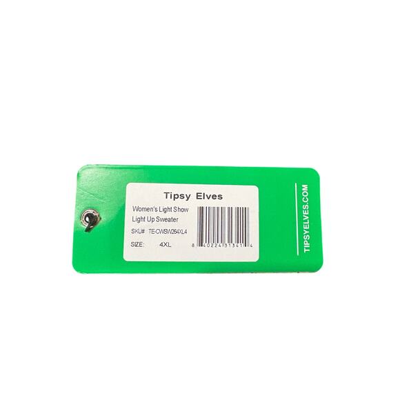 Tipsy Elves WOMEN'S LIGHT SHOW LIGHT UP UGLY CHRISTMAS SWEATER 4XL NWT - Picture 3 of 5